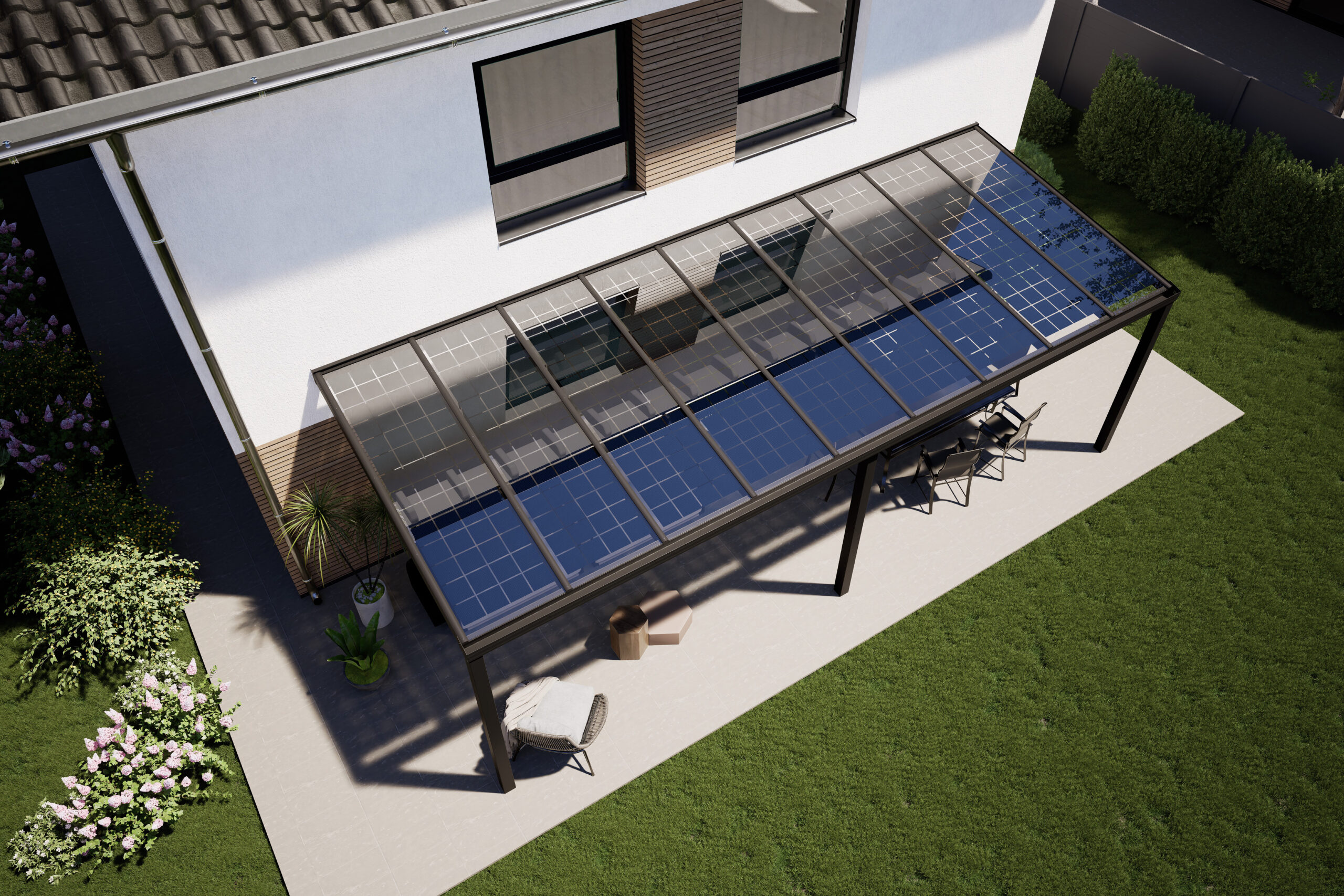 Solar Terrassenüberdachung: Strom erzeugen & Kosten sparen