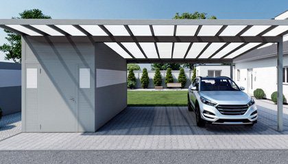 RR Carport mit Gerätehaus